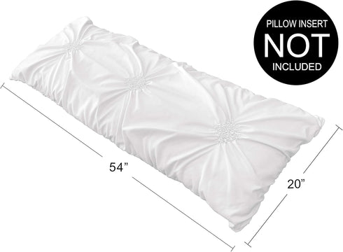 Solid White Shabby Chic Body Pillow Case Cover - Harper Collection