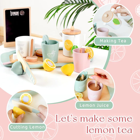 Set Set Sets 3-5 Lemonade Stand for Kids Tea Pretend Play Toys Tea Party Lemonade Stand Supplies No Assembly Required