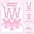Tondiamo 60 Pcs Baby Shower Pacifiers Elephant Necklace Acrylic Baby Shower Party Favors with Cute Rhinestone Bows