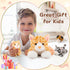 Muiteiur 4 Piece Cats Stuffed Animals - 15.7 inch Mom Plush Cat with 3 Kittens in Zipper Pouch, Cute Gift
