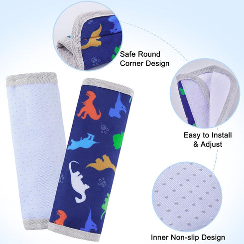 2Pcs Seat Belt Cover Pad for Baby, Soft Seatbelt Cushion Covers for Kids Car Seat Strap Shoulder Pads for All Car