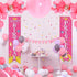 Sumind Princess Birthday Pink Decorations, Royal Door Banner Photo Backdrop for Girl Women Theme Party Baby Shower