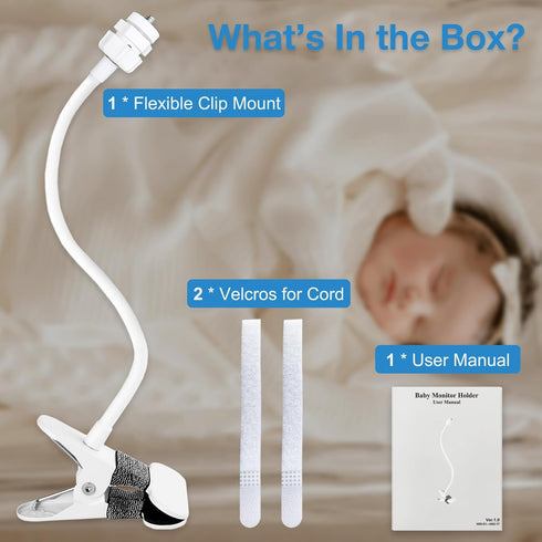 Derebir Momcozy BM01/ BM03/ BM04, PRO-VBM55TX, 16 inches 1/4 Baby Monitor Clip Mount Compatible with Nanit Pro & Flex