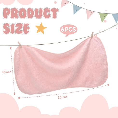 Hahafelt 6 Pack 20 10 Inch Pink Baby Burp Cloths for Boys and Girls Coral Fleece x Super Soft Burp Cloths with Organza