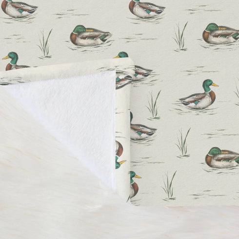 Selgkds 30x40inch Hunting Ducks Baby Blankets for Girls Boys Vintage Mallard Duck Leaves Pond Swaddle Receiving Blanket