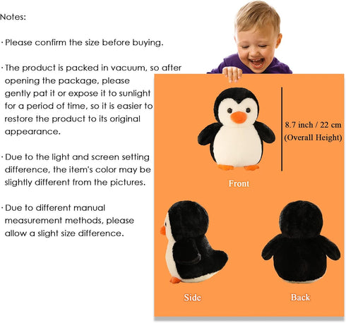 8.7 zhidiloveyou Penguin Stuffed Animal Plush Cute Baby Penguin Toy Gifts for Kids Adults