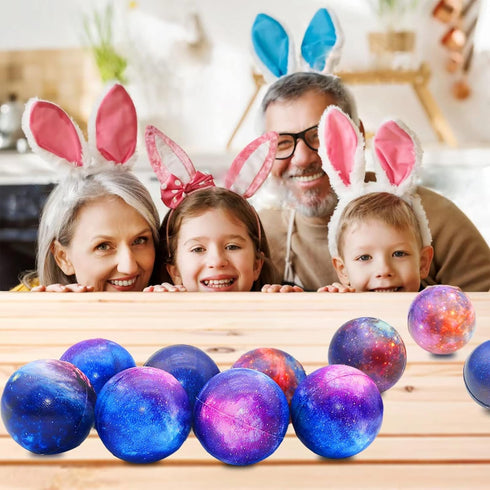 96 Pack 2 Inch Galaxy Stress Balls Bulk for Kids Adults Space Squeeze Anxiety Fidget Sensory Balls Children Outer Space