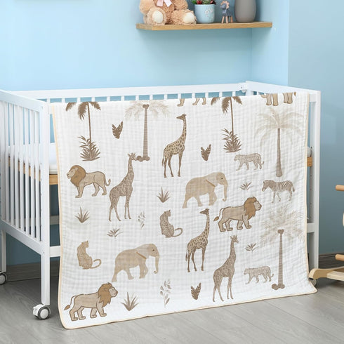 47 47 Inch SmoothNovelty Safari Animal Muslin Blanket x Warm Soft Cotton Muslin Swaddle Blanket Nursery Swaddling Wrap
