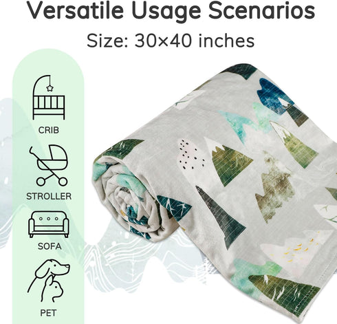 30 40 Inch TANOFAR Baby Blankets, Adventure Mountains Fleece Toddler Blanket for Boys Girls, Dotted Backing, Double