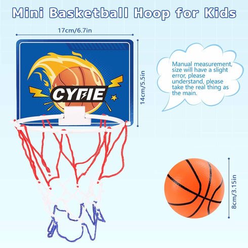 CYFIE Toddler Basketball Hoop, Suction Cup Bath Toy for Kids, Indoor Mini Basketball Hoops