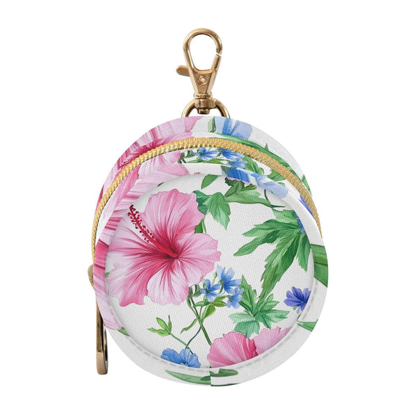 YETTASBIN Hibiscus Flowers Portable Pacifier Holder Case with Metal Hook Buckle & Zipper