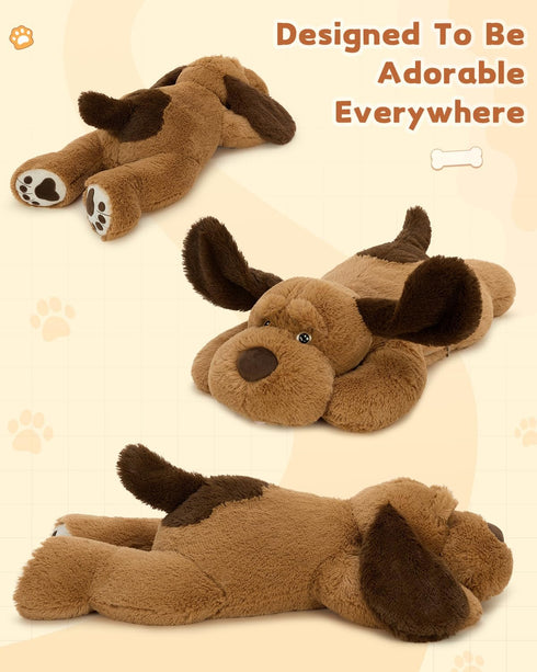 Plush,31 inches MaoGoLan Giant Dog Large Stuffed Animal Dog,Chocolate Brown Fluffy and Cuddly Stuffed Puppy Stuffed