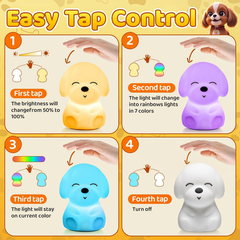 16 2 30/60min 10h Night Light for Kids | Colors & Brightness & Timer & Soft Silicone & Use | Cute Night Light for Baby