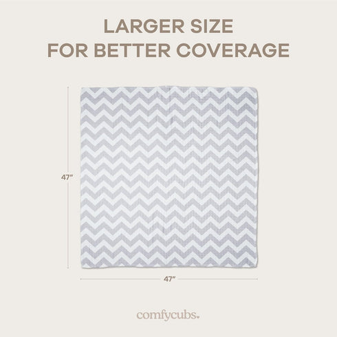 Pack 4, 47 47 Inches, Set, Comfy Cubs Muslin Swaddle Blankets of x Soft Cotton Baby Blanket Large Multipurpose