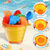Beach Toys Set for Kids, Collapsible Sand Bucket and Shovels with Watering Can, Mesh Bag, Ice Cream & Animal Sand