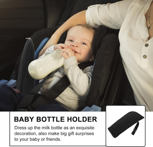 Insulated Milk Bottle Bag and Stroller Bottle Pouch for Babies Black with Zipper Breastmilk Cooler Bag Suitable