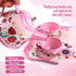 Set 15Pcs Set Playset D-FantiX Kids Tea for Little Girls, Pink Tin Tea Party for Toddlers Afternoon Tea Time with Metal