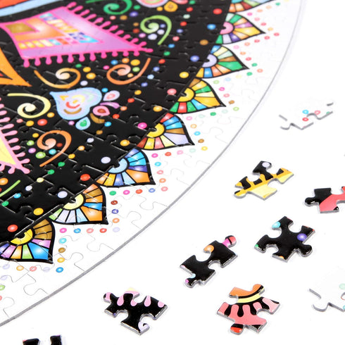 Bgraamiens Puzzle - Geometric Colorful Mandala - 1000 Pieces Creative Round Blue Board Jigsaw