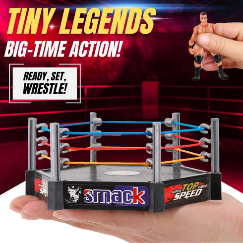 Liberty Imports Ultimate 32-Piece Wrestling Miniature Toys for Kids, Wrestler Figures with 2 Rings