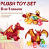 Lenwen 5 Pcs Dragon Plush Stuffed Animal - 16 Inch Giant Mommy Dragon with 4 Pcs Babies in Zippered Belly for Kids