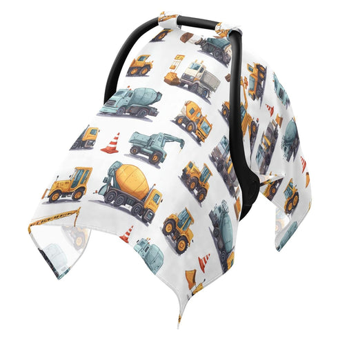 Mazeann Construction Truck Tractor Car Seat Cover Baby Breathable Soft Infant Carseat Covers