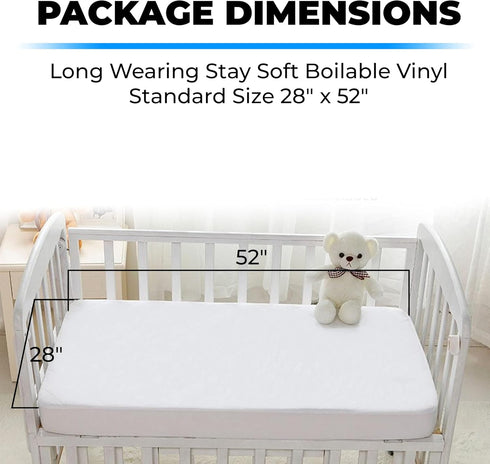 Bistras 28" 52", Deluxe Waterproof Zippered Crib Mattress Cover, x Standard Size, Vinyl, Keeps Mattress Fresh & Clean