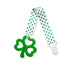 Clover Child Irish Baby Teething Toy - Shamrock Clover Teether & Pacifier Clip, Multi Textured, BPA Free