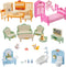 SwankyStyle 36Pcs Dollhouse Furniture Set,Miniature 1:12 Scale Dolls House Accessories with Cat,Dog,Kitchen, Dining