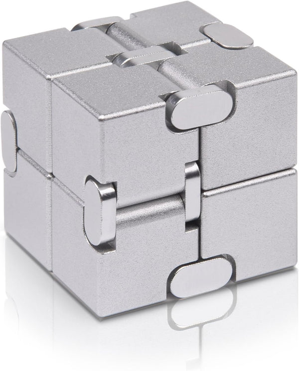 Fidget Cube New Version - Metal Infinity Cube Prime for Stress Relief, Durable Sensory Gifts for Adults and Kids