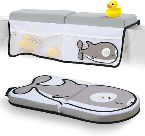 Small Steps Bath Kneeler and Elbow Rest Pad Set Ergonomic Baby Bath Kneeling Pad