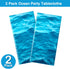 Irenare 2 Pieces Ocean Waves Plastic Tablecloth, 54 x 108 Inch Ocean Table Cover for Beach Pool Birthday Party