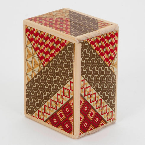 Bits and Pieces Detailed Mosaic Secret Puzzle Box, 7 Step Solution Wooden Money Box Brainteaser Game