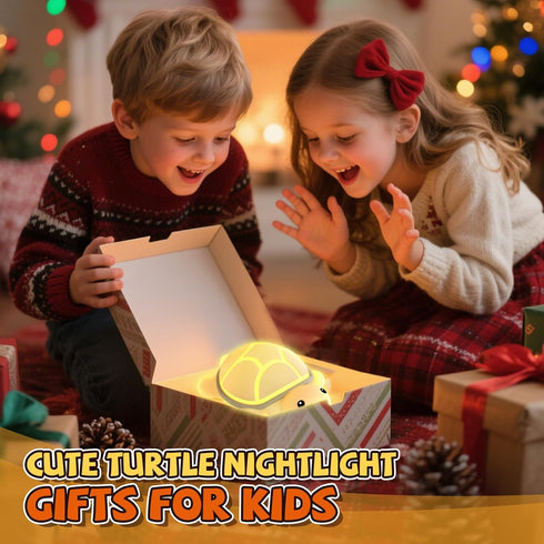 Gusweet 7 Turtle Night Light for Kids, Color Changing & Touch Control, Rechargeable USB Silicone Squishy LED Lamp