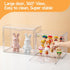 2 Pack 3 (2, Acrylic Display Cases for Collectibles, Clear Display Case for Figures, Tier Display Shelf Boxes Miniature