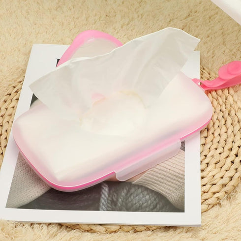 Pineeseatile 2PCS Wet Wipes Dispenser Box, Waterproof Refillable Plastic Baby Wipes Dispenser with Sealing Lids