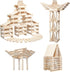 NiToy 200PCS Playset 3D Wooden Plank Building Blocks Sensory Toy for Kids, Montessori STEM with Natural Pine Wood