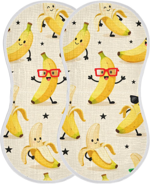 tplaotee 22x11in Cute Cartoon Yellow Bananas Cotton Burp Cloths Baby Soft and Absorbent? Burp Rags for Unisex Newborns