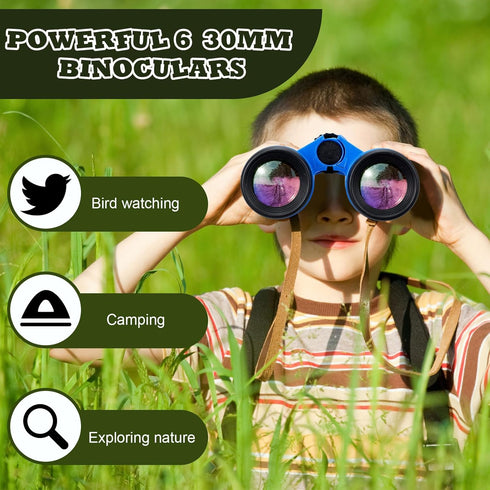 Libima 24 Pcs Binoculars for Kids, Compact Educational Binoculars with Neck String for Boys Girls