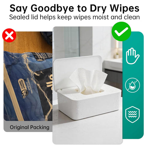 Piszvbej 2 Pack Pack, Wipes Dispenser Compatible with Cottonelle Refill Flushable Wet Wipes Container, Wipe Holder