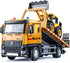 Tow Truck Toy Metal Cab with Flatbed, Friction Powered Transport Trailers with Lights and Siren Sounds