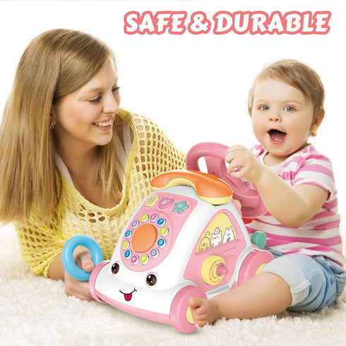 Toddler Toys for 1+ Year Old Girls - Music Learning Toys with Car, Sound, Lights, Multi-Functional Birthday Gift