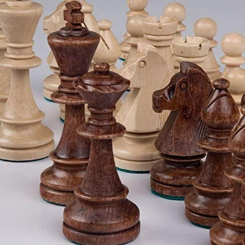Staunton No. 6 Tournament Chess Pieces - Wooden Box for 2 Players, 3.9-Inch King