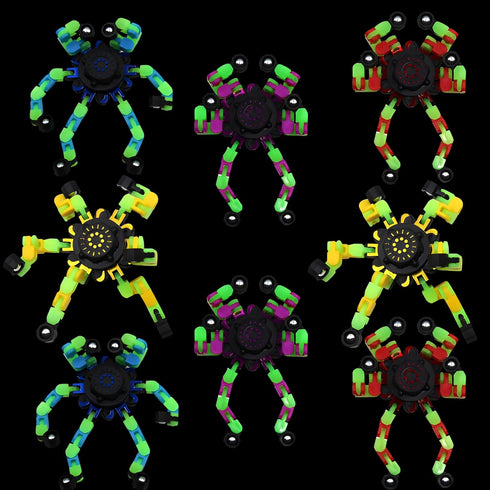 Wecsv Fidget Spinners, DIY Transformable Chain Robot Finger Spinner, Glow in The Dark
