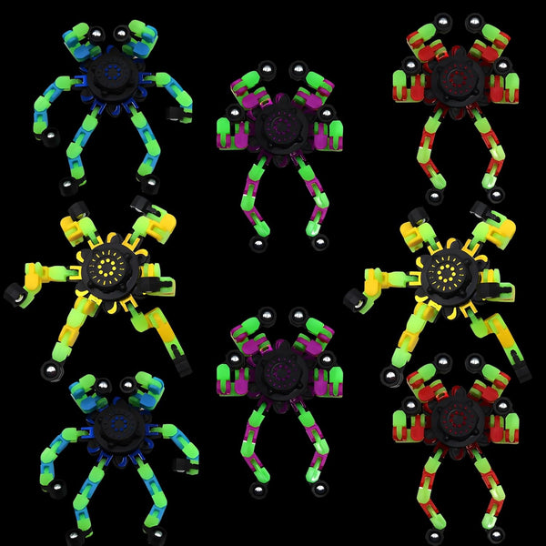 Wecsv Fidget Spinners, DIY Transformable Chain Robot Finger Spinner, Glow in The Dark