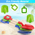 16'' Summer (3PCS Long Kids Beach Shovels Sand Spade Toys Gardening Tools with Wooden Handled, ABS Plastic Sturdy Scoop