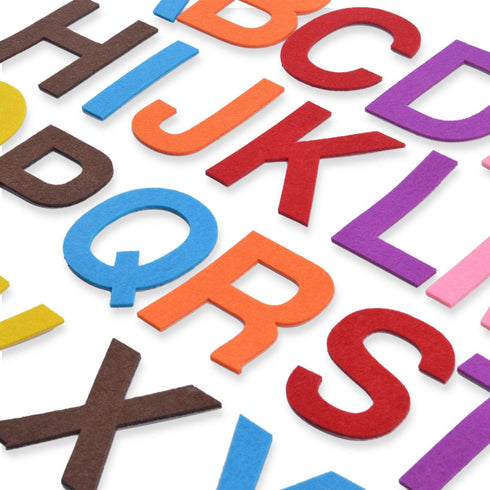 6.5cm Felt Letter Stickers, 52 Pieces Self-Adhesive Foam Alphabet Stickers A-Z, 8 Assorted Colors