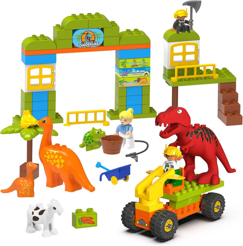 Kids Classic Brick Set Toys for 2-7 Year Old Boys, Dinosaurs, Cars, Figures, Educational Interactive DIY Toy