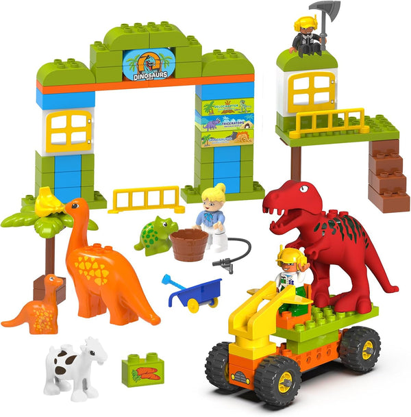 Kids Classic Brick Set Toys for 2-7 Year Old Boys, Dinosaurs, Cars, Figures, Educational Interactive DIY Toy