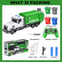 2.4Ghz Remote Control Garbage Truck Toys - 1/24 RC Truck with 4 Trash Cans, 6 Channel Remote Control, Gifts for Boys 3+