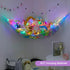 Stuffed Animals Hammock - Kids Toy Storage with LED Light Unicorn Castle Plush Organizer for Nursery